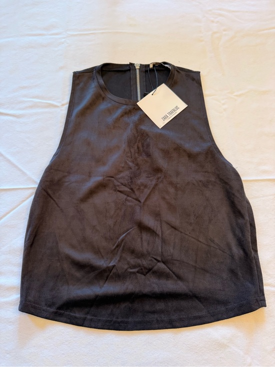 Zara Tops - Zara Black Sleeveless Zip-Back Top